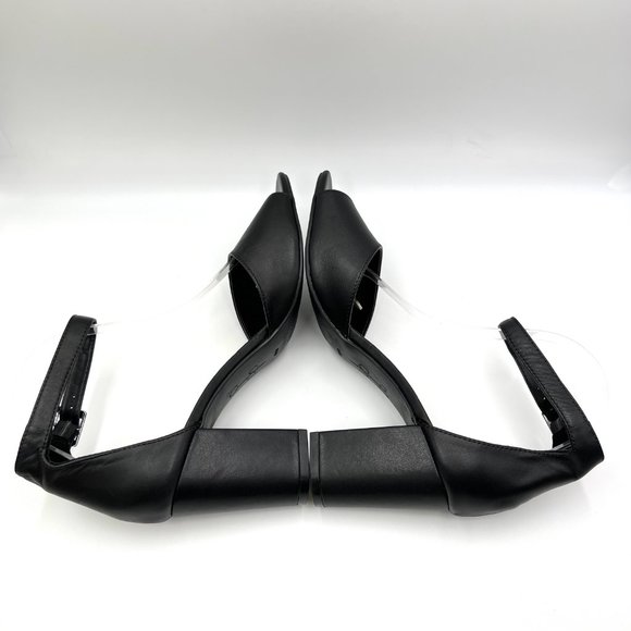 Jessica Simpson Womens Size 11 Black Leather Open Toe Block Heels Sandals Shoes - Picture 8 of 13